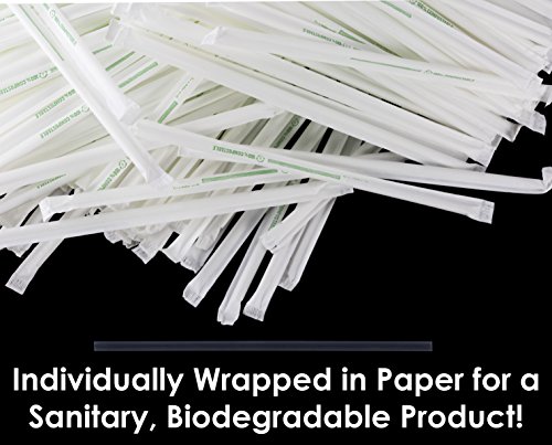 400pc Clear Plastic Straws - Flexible Individually Wrapped BPA