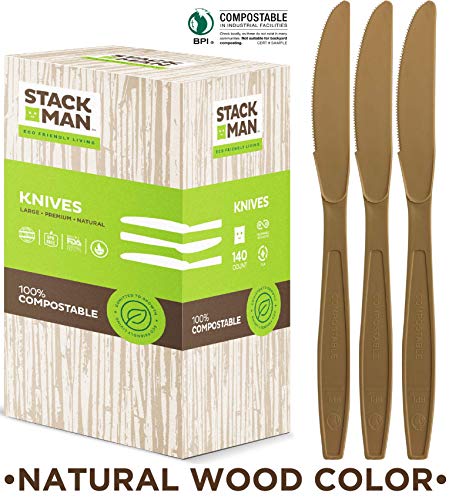 Buy Stack Man 100% Compostable Plastic Silverware, Large Premium