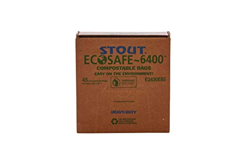 Stout EcoSafe-6400 Bags, Green, 13 Gallon, 45 ct