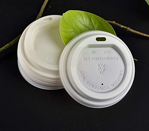  Set di 100 Feedmi carta tazze di caffè con coperchi   100% compostabili eco-friendly 340,2 gram PLA Lined Hot cups & Lids  