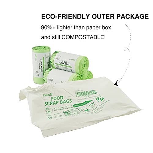 Buy ecomelo Compostable Trash Bags, 3 Gallon/11.35 Liter, 100 count, Extra  thick 0.71 Mils, Kitchen Food Scrap/Organic Waste Bags certified  Biodegradable BPI ASTM D6400, HOME Compostable EN13432 & AS5810 Now! Only $