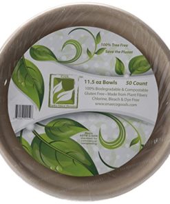 Bowl 240 Count Earths Natural Alternative Eco-Friendly Natural Compostable Plant Fiber 12 oz Tan 