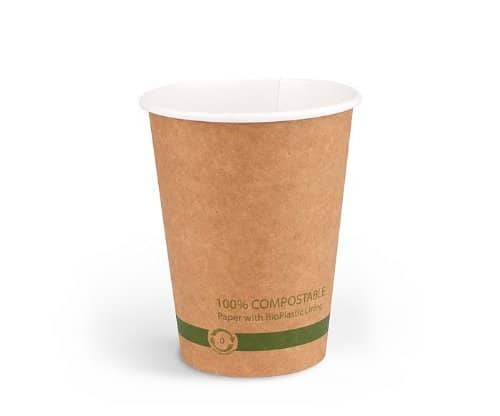 8 Ounce Coffee Hot Cup Package of 200 World Centric's 100% Biodegradable 