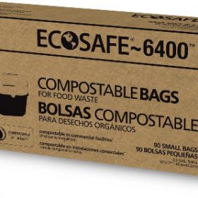 EcoSafe-6400 CP1617-6 Certified Compostable Bag Pack of 90 2.5-Gallon Green