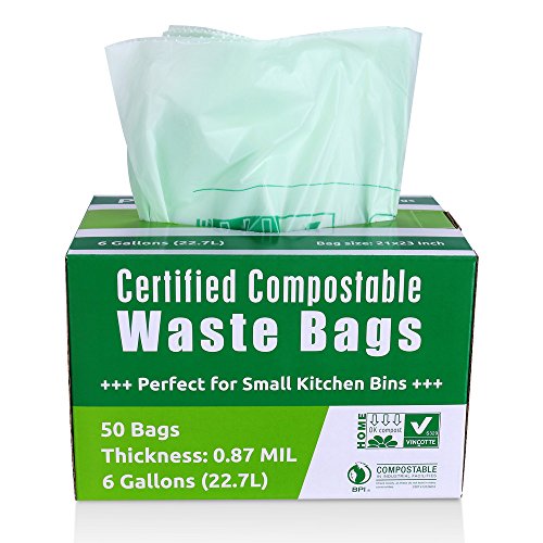 Buy Primode Compostable Bags, Food Waste Bags, 100% ASTM13400 Certified  Biodegradable Compost Bags Small Kitchen 6 Gallon Trash Bags, Certificated  by US BPI and European VINCETTE, Extra Thick 0.87 Now! Only $