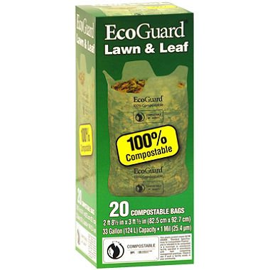 BioBag City Of Houston Compostable Lawn & Leaf Bags, 33 Gallon, 10 Bags 