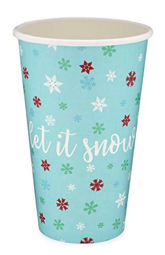 120 Pcs Christmas Plastic Cups Bulk 16 oz - Disposable Snowflake