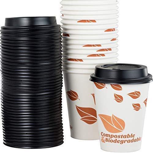 Biodegradable ECO FRIENDLY Compostable Double Wall Paper Cups Lids For Hot Drink 