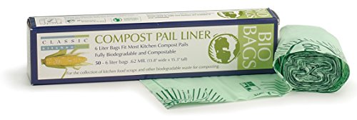 RSVP 100% Biodegradable Compostable Liners/Bags 50 Count Pack 6 Liters GMO Free 