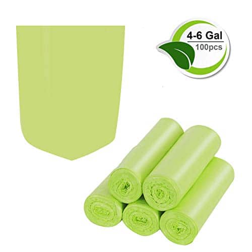 Buy Trash Bags Biodegradable,4-6 Gallon Trash bags Recycling & Degradable  Garbage Bags Compostable Bags Strong Rubbish Bags Wastebasket Liners Bags  for Kitchen Bathroom Office Car(100 Counts,Green) Now! Only $