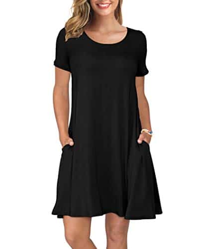 Women’s Summer Casual T Shirt Dresses Short Sleeve Swing Dress Pockets