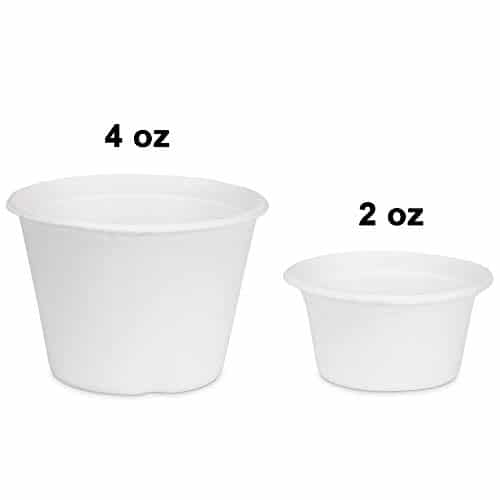 Compostable Sample Portion Cups with Lid, Tasting Sauce Shot Cup
