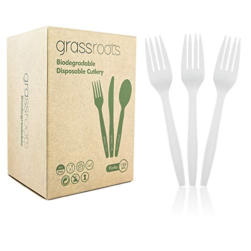 7 in. Large Disposable Durable Utensils grassroots 100% Compostable Cutlery Pack Mixed 