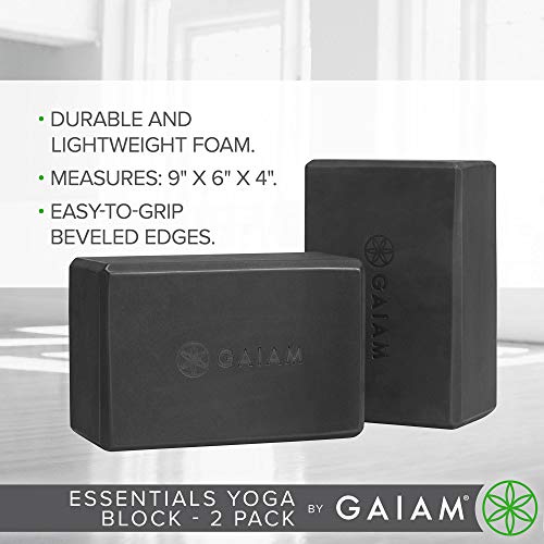 Gaiam Essentials Yoga Block (Set Of 2) - Supportive Latex-Free Eva Foam  Soft