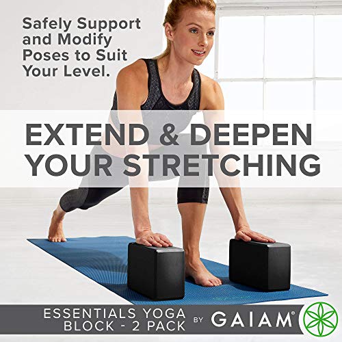 Gaiam Essentials Yoga Block (Set of 2) - Supportive Latex-Free EVA