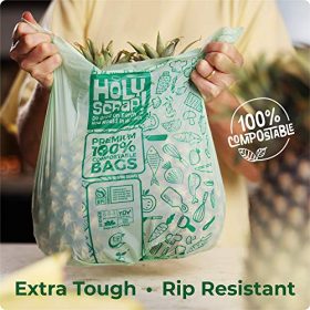 Compostable Trash Bags 100%-13 Gallon/49.2 Liter-50 Counts Food/GardenWaste  Bags