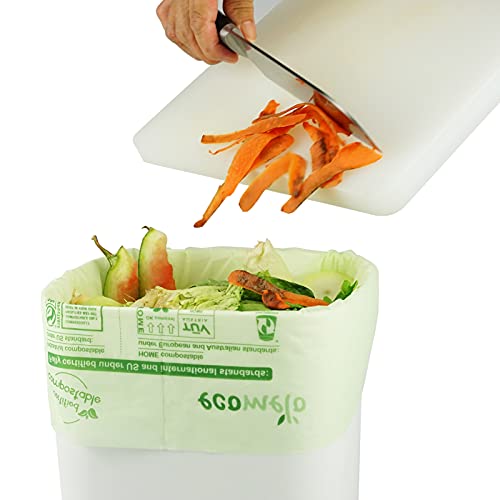 Codirom 100% Compostable Trash Bags, 8 Gallon, 30 Liter, 70 Count Large  Kitchen Food Scrap Waste Bags for Kitchen Step Trash Cans with Europe  EN13432